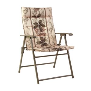 Living Accents Folding Chair with Armrest Brown and Beige